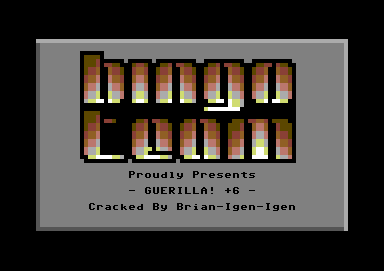 Screenshot of "Guerilla!" - Crack: The Bingo Team (TBT) - Published by Binary Zone on Commodore 64 (1992)