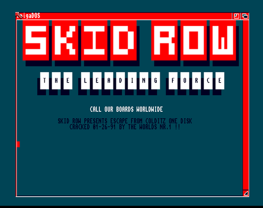 Screenshot of "Escape from Colditz" - Crack: Skid Row (SKR) - Published by Digital Magic on Commodore Amiga (1991)