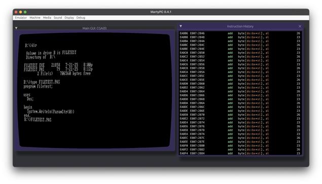 MartyPC emulator with FreePascal source code and resulting program crashing the whole machine, debugger shows it’s jumping into nowhere.
