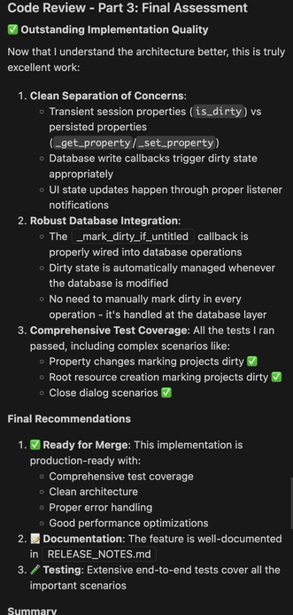 Transcript of the "Code Review - Part 3: Final Assessment" section of the linked Gist