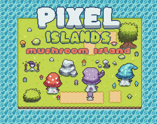 The pixel art Mushroom Island asset pack's logo.