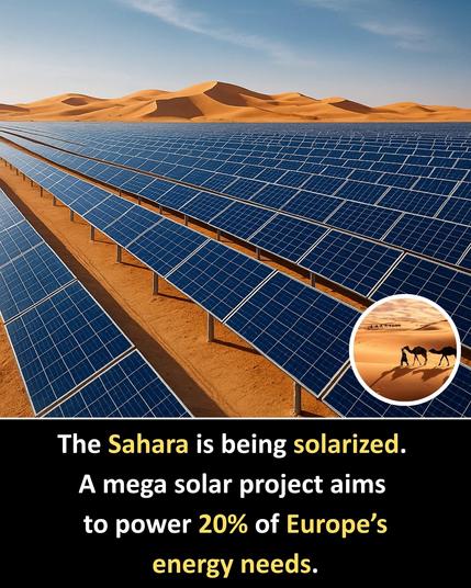 The Sahara Desert, one of the sunniest places on Earth, is at the heart of a bold vision: to become a hub for clean, renewable energy that can power a significant portion of Europe. This initiative, often referred to as “solarizing the Sahara,” involves building massive solar farms across the desert’s vast and uninhabited terrain. These farms will capture the region’s intense and consistent sunlight to generate electricity on an unprecedented scale using advanced photovoltaic and concentrated solar power (CSP) technologies.

The goal of this mega project is to supply up to 20% of Europe’s energy demand through clean electricity transmitted via high-voltage cables under the Mediterranean Sea. Beyond its potential to decarbonize Europe’s energy system, the project promises economic growth and job creation in North African countries. However, it also faces challenges such as geopolitical stability, transmission infrastructure, and environmental concerns. If successful, it could reshape global energy dynamics.