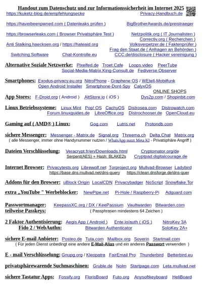 Meine Datenschutz und Privatsphäre Übersicht 2025, für alle  🔐