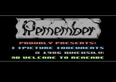 Screenshot of "Max Headroom" - Crack: Remember - Trainer: +3 - Published by Quicksilva on Commodore 64 (1986)