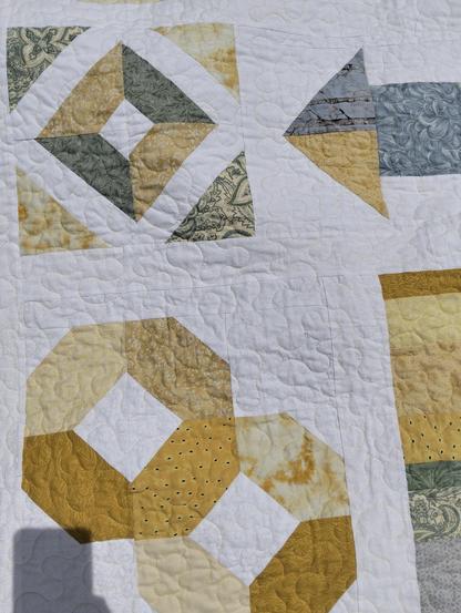a close-up of the face of the quilt