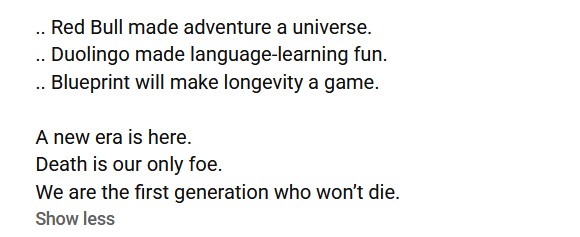 Screenshot from Bryan Johnson's post on YouTube saying "Duolingo made language-learning fun."