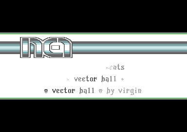 Screenshot of "Vector Ball" - Crack: GP + NEI - Published by Mastertronic Added Dimension on Commodore 64 (1988)