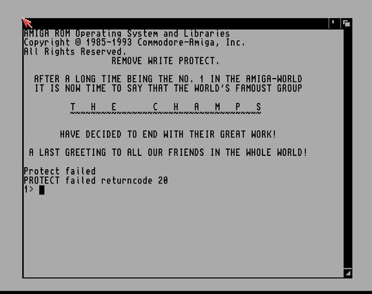 Screenshot of "Alien Syndrome" - Crack: Champs - Published by ACE on Commodore Amiga (1988)
