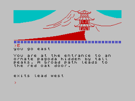 ZX Spectrum screen with a pagoda