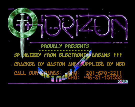 Screenshot of "Spindizzy Worlds" - Crack: Horizon (HZ) - Published by Electric Dreams on Commodore Amiga (1990)