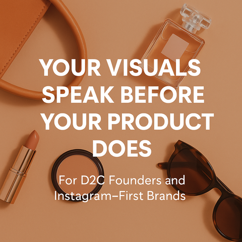 A minimalist product shot of perfume displayed on a smartphone screen is complemented by a tote bag and flower, emphasizing the importance of visuals in marketing.