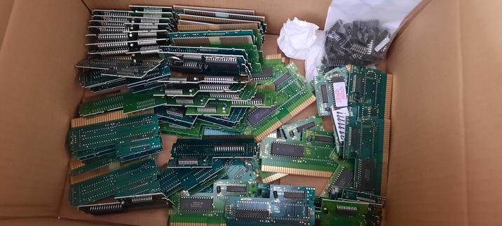 Work in progress pile of NES and Famicom PCB compatibles with the What Remains ROM.