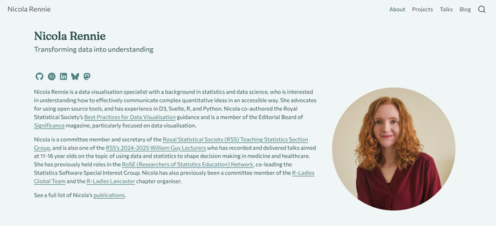 Screenshot of my website