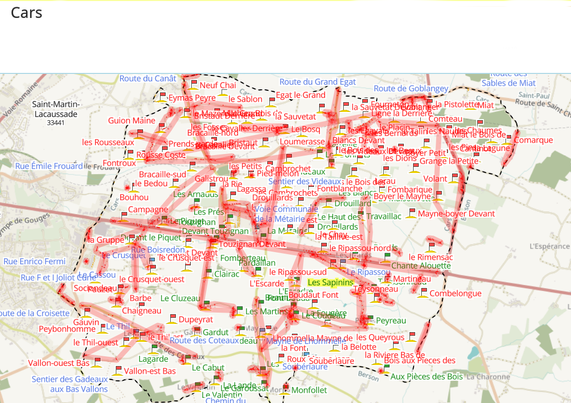 Vu pifomap de la commune de Cars