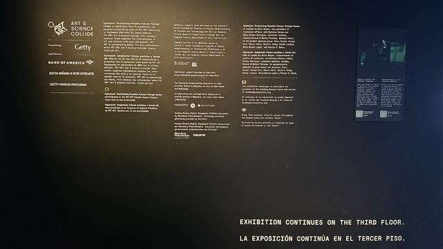 Sponsor placard, directing you to visit pst.org who put on the exhibit. Worth visiting.