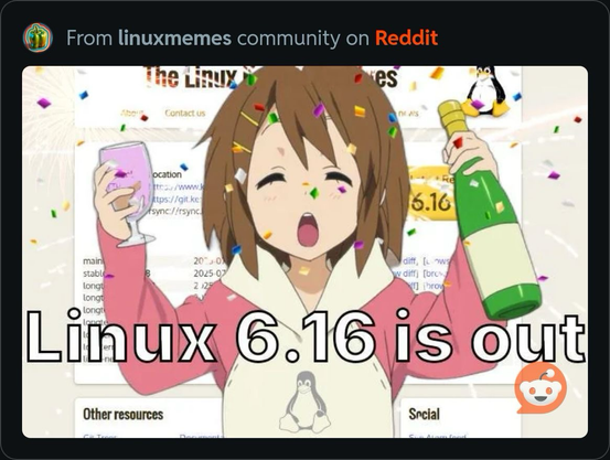 Linux 6.16 is out