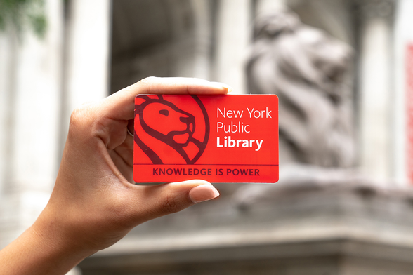 Photo of a New York Public Library card