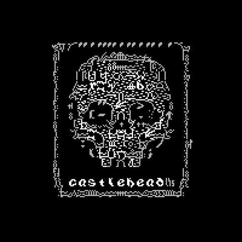 framed in the darkness by small architectural elements, pieces of rooftops, walls, doorways and hedges are artfully arranged to depict what might be characterised as the skull of a town golem.