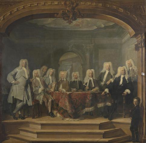 Regents of the Aalmoezeniersweeshuis Orphanage in Amsterdam, 1729, Cornelis Troost, 1729