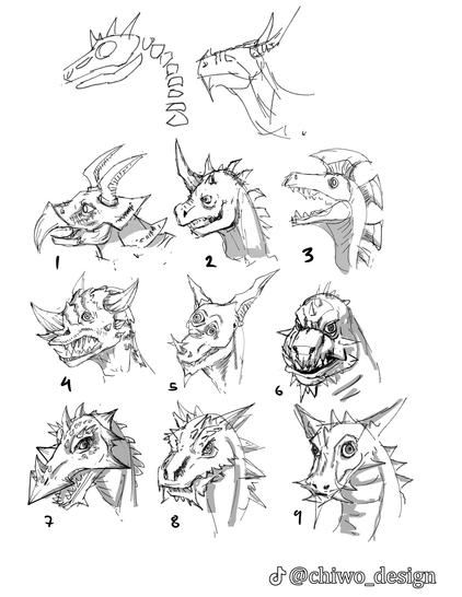 dragon head sketches