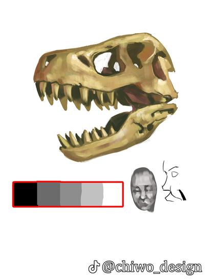 dinosaur skull paintings