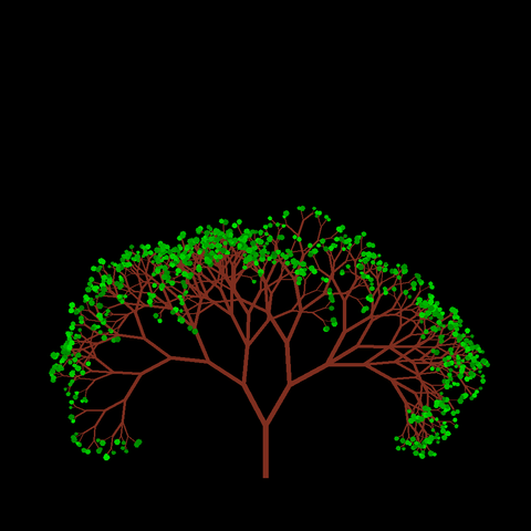 A computer generated fractal tree