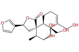 Chemical structure of Teulolin A displaying atoms and bonds.