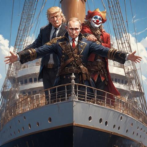Putin,Trump and another Clown betting on the unsinkable Titanic