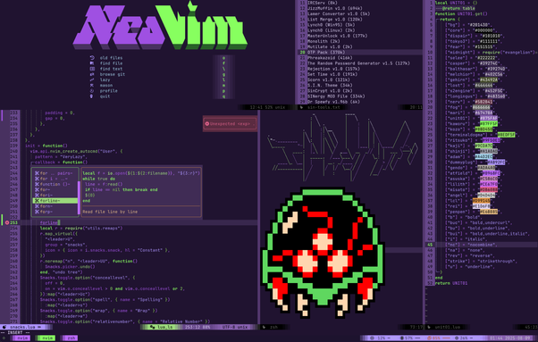 custom neon genesis evangelion neovim theme