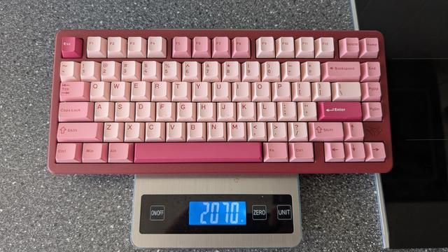 Inky75, Stock Keycaps, weight (2070g)