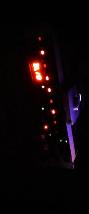 The photograph composed in absolute darkness depicts a scene with a prominent red digital display in the center, showing the parameters of an FX unit. The display is surrounded by several small red and green lights, some of which are illuminated, part of a instrument mixer. The background is predominantly black, indicating a low-light environment. The image is slightly tilted, with the red display positioned vertically. On the right side, there is a faintly visible object with a blue-purple hue, possibly part of a larger device or structure. The overall composition is minimalistic, with the red display being the focal point against the dark backdrop.

Provided by @altbot, generated privately and locally using Ovis2-8B

🌱 Energy used: 0.158 Wh