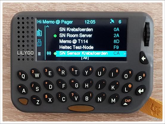 Bildbeschreibung: 
Der MeshCore T‐LoRa Pager.