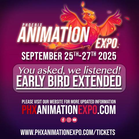 Phoenix Animation Expo tickets are now available for an early bird ticket price.