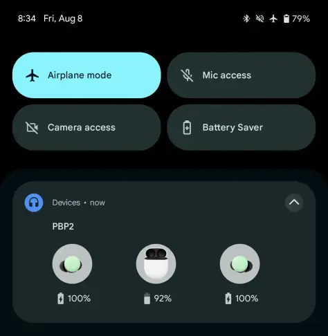 Google has introduced a visual upgrade to Android's headphone and earbud status notifications, making it easier to check the accessories' power levels.