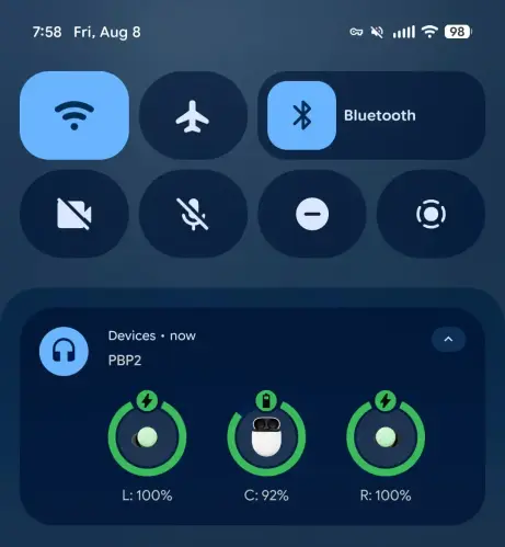 Google has introduced a visual upgrade to Android's headphone and earbud status notifications, making it easier to check the accessories' power levels.