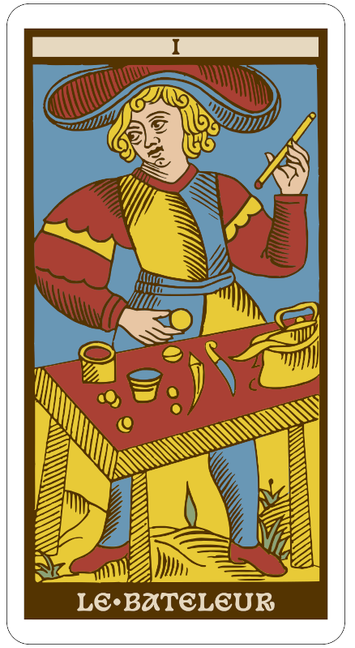 Le bateleur, first major arcane of the tarot