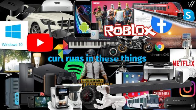 an image shock-full of things, devices and software that all run curl