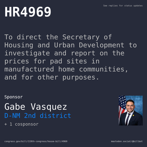 Description of HR4969, and a depiction of its sponsor, Gabe Vasquez.