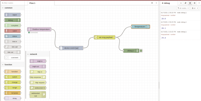 Diagram: Node-RED lets you react to MQTT messages from the ChirpStack LoRaWAN network server.