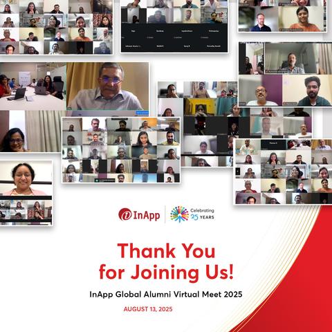 Thank you, InApp Alumni!
Our virtual alumni meet was filled with smiles, stories, and a whole lot of nostalgia. From the early days to the present, each of you has left an unforgettable mark on InApp’s journey.

#InApp #InApp25 #InAppAlumni #InAppFamily #InAppJourney #Gratitude #InAppReunion