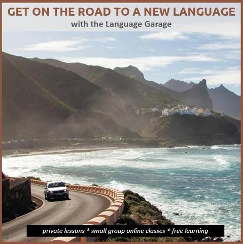 Affordable, effective, and enjoyable online language tutoring, one-on-one lessons, small group classes, and free self study materials. Image of a car driving along a rocky coast.