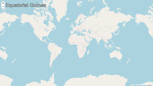 A world map highlighting the country of Equatorial Guinea