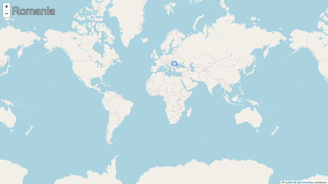 A world map highlighting the country of Romania
