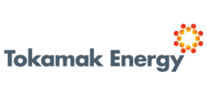 Tokamak Energy in dark grey text at the top right is a ring of orange dots, with eight red dots on the outside representing the sun