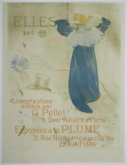 Affiche voor de expositie van de serie Elles van Toulouse-Lautrec bij la Plume, Henri de Toulouse-Lautrec, 1896