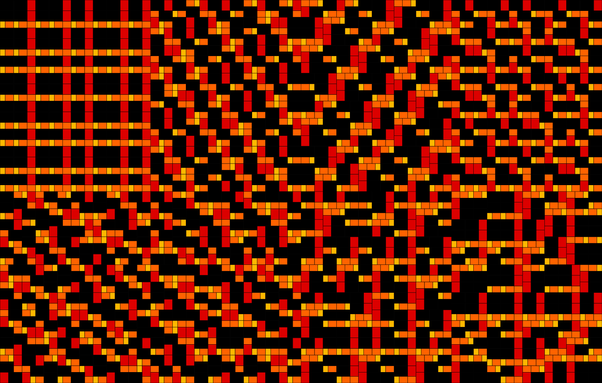 Grid with the eight possible tesselations related to the golden ratio, there are four columns and two rows.
