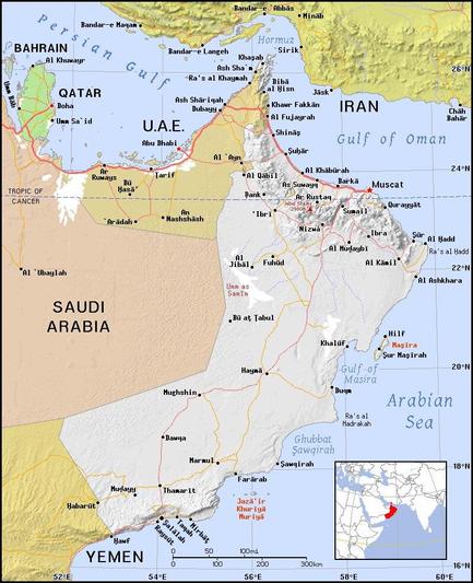 A map showing the location of Oman
Credit https://ian.macky.net/pat/