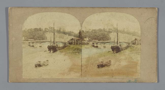 Engels landschap met rivieroever, anonymous, 1854 - 1859