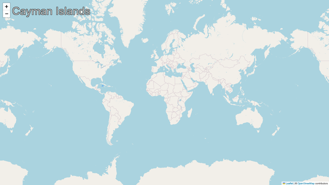 A world map highlighting the country of Cayman Islands