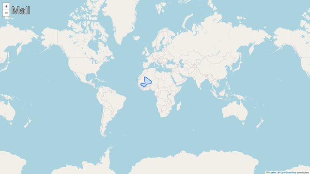 A world map highlighting the country of Mali